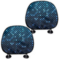 Blue Disco Lights Pattern Print Car Headrest Covers