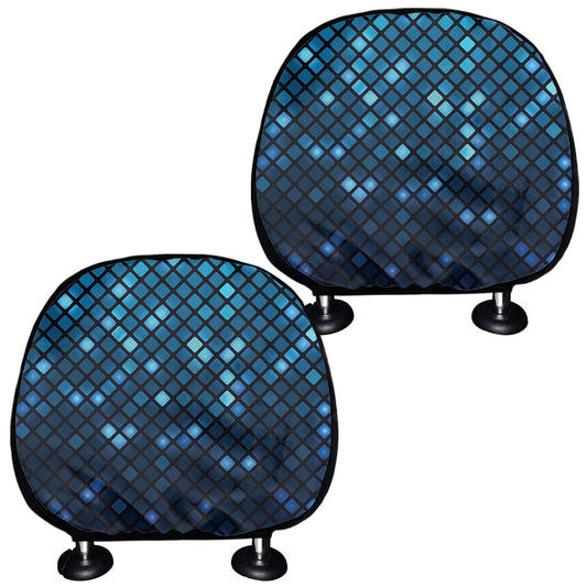 Blue Disco Lights Pattern Print Car Headrest Covers