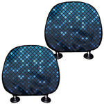 Blue Disco Lights Pattern Print Car Headrest Covers
