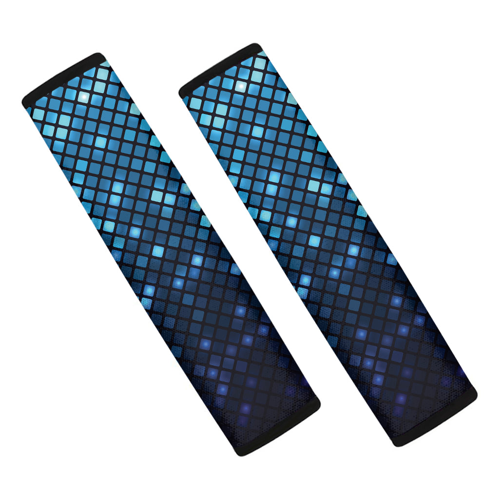 Blue Disco Lights Pattern Print Car Seat Belt Covers