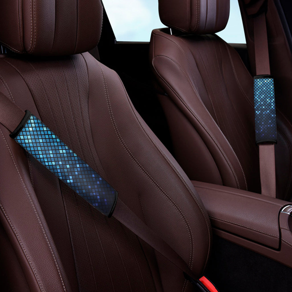 Blue Disco Lights Pattern Print Car Seat Belt Covers