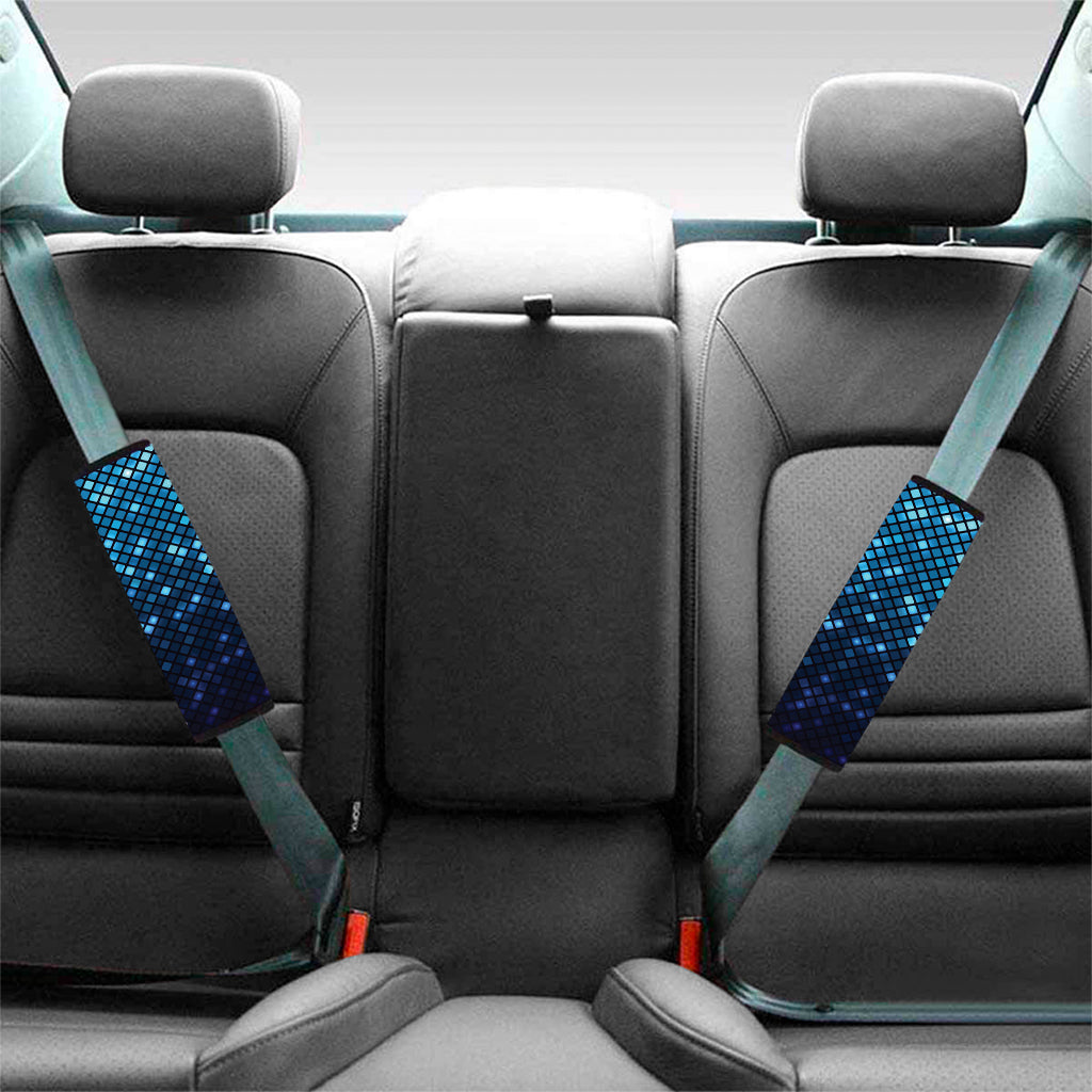 Blue Disco Lights Pattern Print Car Seat Belt Covers