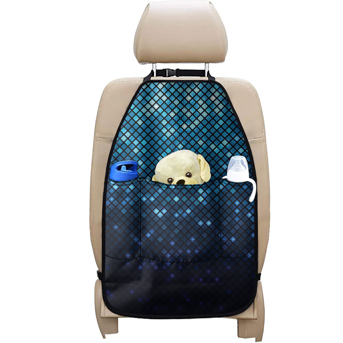 Blue Disco Lights Pattern Print Car Seat Organizers