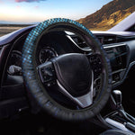 Blue Disco Lights Pattern Print Car Steering Wheel Cover