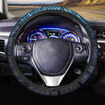 Blue Disco Lights Pattern Print Car Steering Wheel Cover
