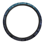 Blue Disco Lights Pattern Print Car Steering Wheel Cover