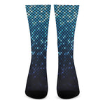 Blue Disco Lights Pattern Print Crew Socks