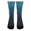 Blue Disco Lights Pattern Print Crew Socks