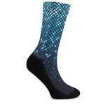 Blue Disco Lights Pattern Print Crew Socks