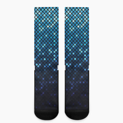Blue Disco Lights Pattern Print Crew Socks