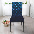 Blue Disco Lights Pattern Print Dining Chair Slipcover