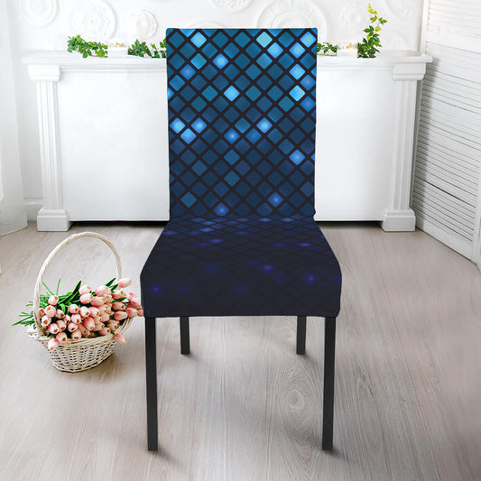 Blue Disco Lights Pattern Print Dining Chair Slipcover