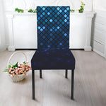Blue Disco Lights Pattern Print Dining Chair Slipcover