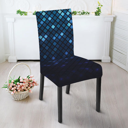 Blue Disco Lights Pattern Print Dining Chair Slipcover