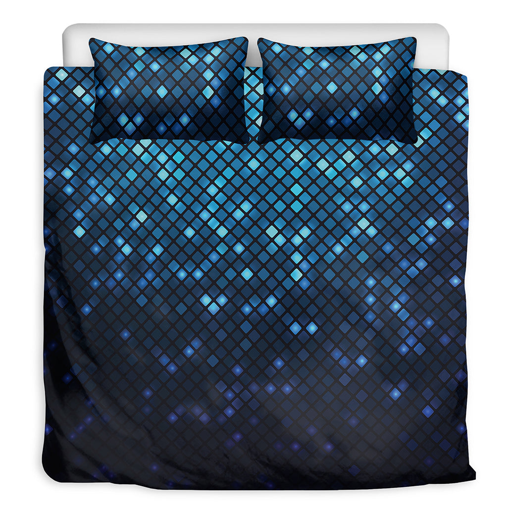 Blue Disco Lights Pattern Print Duvet Cover Bedding Set
