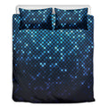 Blue Disco Lights Pattern Print Duvet Cover Bedding Set