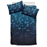 Blue Disco Lights Pattern Print Duvet Cover Bedding Set