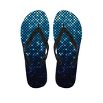 Blue Disco Lights Pattern Print Flip Flops
