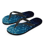 Blue Disco Lights Pattern Print Flip Flops