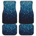 Blue Disco Lights Pattern Print Front and Back Car Floor Mats