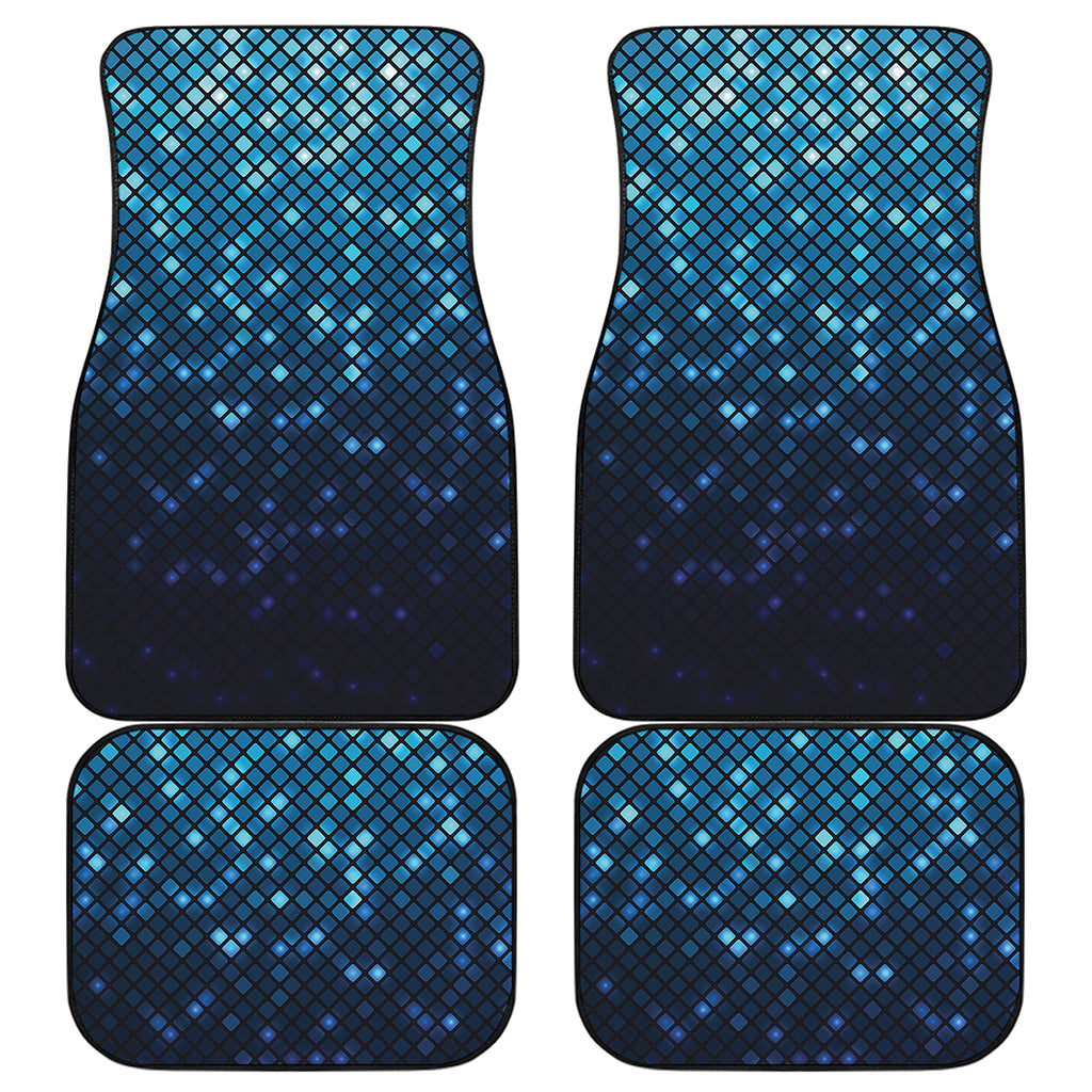 Blue Disco Lights Pattern Print Front and Back Car Floor Mats