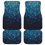 Blue Disco Lights Pattern Print Front and Back Car Floor Mats