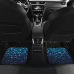Blue Disco Lights Pattern Print Front and Back Car Floor Mats