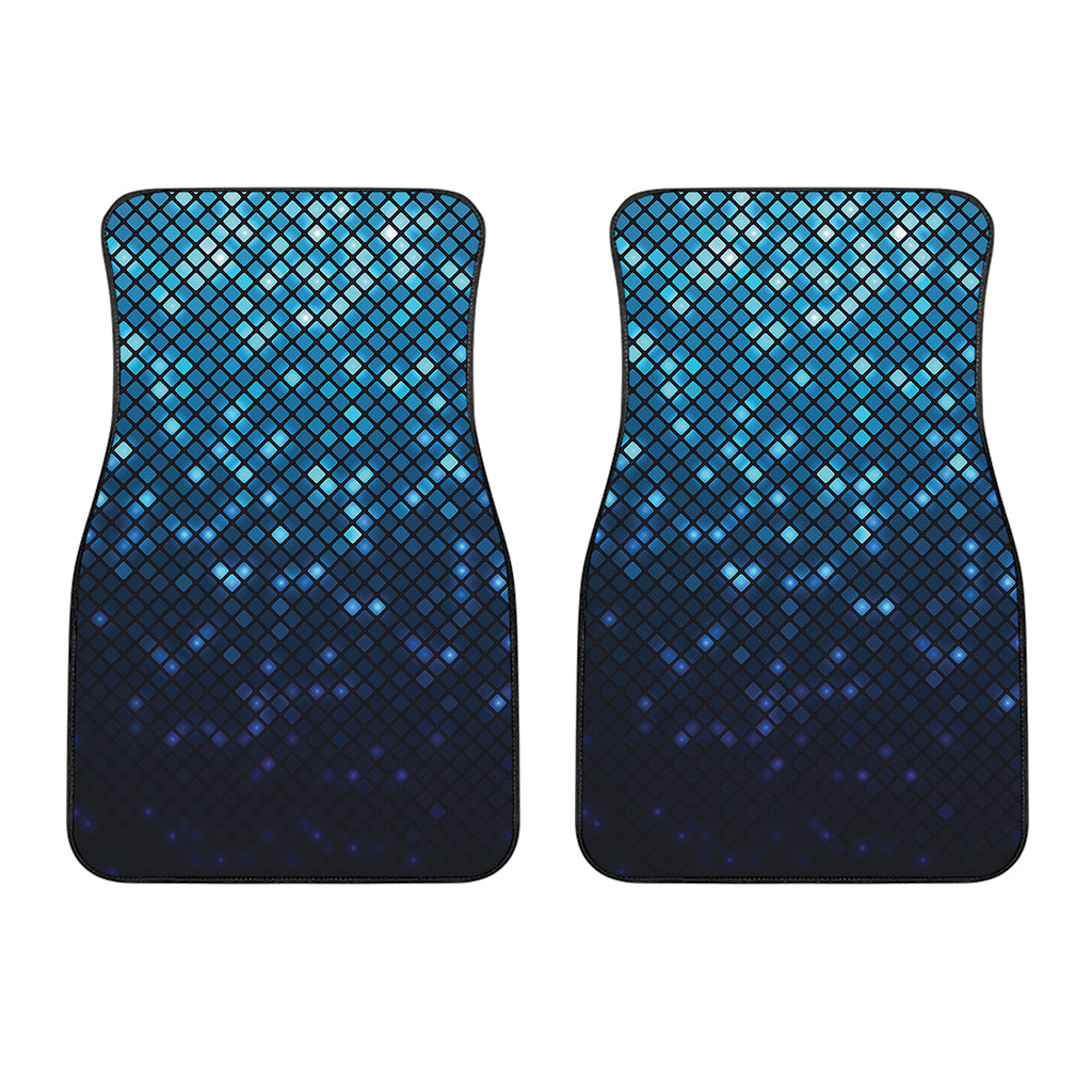Blue Disco Lights Pattern Print Front Car Floor Mats