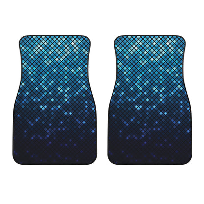 Blue Disco Lights Pattern Print Front Car Floor Mats