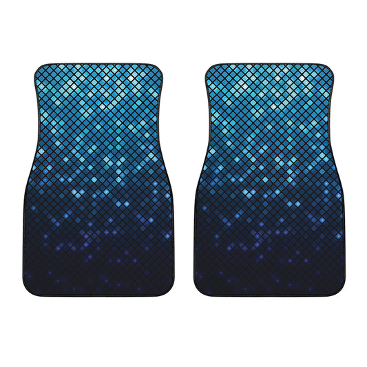 Blue Disco Lights Pattern Print Front Car Floor Mats