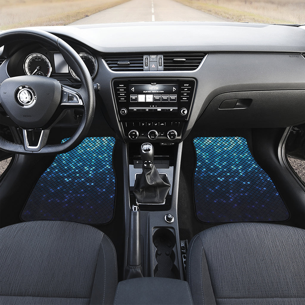 Blue Disco Lights Pattern Print Front Car Floor Mats