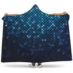 Blue Disco Lights Pattern Print Hooded Blanket