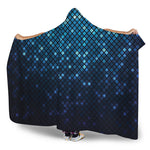 Blue Disco Lights Pattern Print Hooded Blanket