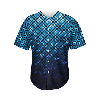 Blue Disco Lights Pattern Print Men's Baseball Jersey