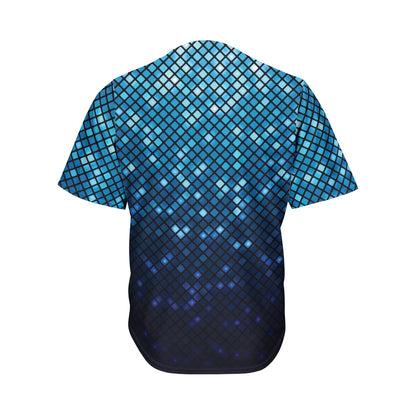 Blue Disco Lights Pattern Print Men's Baseball Jersey