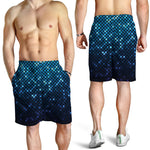 Blue Disco Lights Pattern Print Men's Shorts