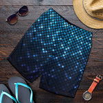 Blue Disco Lights Pattern Print Men's Shorts
