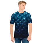 Blue Disco Lights Pattern Print Men's T-Shirt