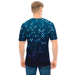 Blue Disco Lights Pattern Print Men's T-Shirt