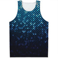 Blue Disco Lights Pattern Print Men's Tank Top