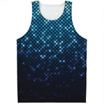 Blue Disco Lights Pattern Print Men's Tank Top