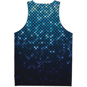 Blue Disco Lights Pattern Print Men's Tank Top