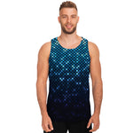 Blue Disco Lights Pattern Print Men's Tank Top