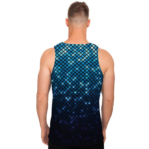 Blue Disco Lights Pattern Print Men's Tank Top