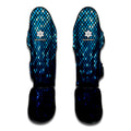 Blue Disco Lights Pattern Print Muay Thai Shin Guards