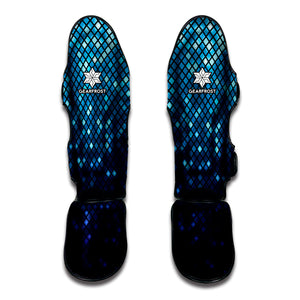 Blue Disco Lights Pattern Print Muay Thai Shin Guard