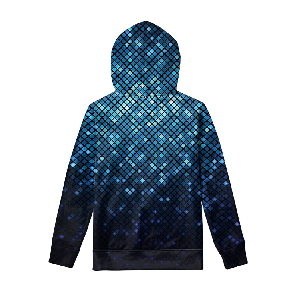 Blue Disco Lights Pattern Print Pullover Hoodie