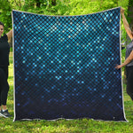 Blue Disco Lights Pattern Print Quilt