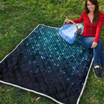 Blue Disco Lights Pattern Print Quilt