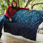 Blue Disco Lights Pattern Print Quilt